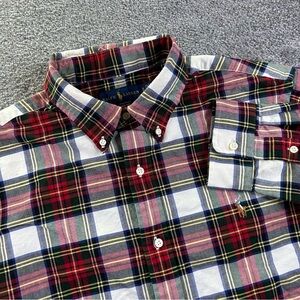 Ralph Lauren Classic Fit Plaid Button Down Shirt Men’s XL Red Flesh Pony